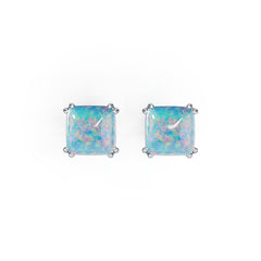 Sterling Silver Semi Mount Earrings Setting Cushion CU 6X6mm Cabochon DHJ