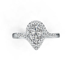 Sterling Silver Semi Mount Ring Setting Pear PE 9.5X6mm Syzjewelry
