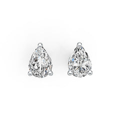 Sterling Silver Semi Mount Earrings Setting Pear PE 7X5mm Simple Stud - Syzjewelry