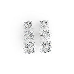 Sterling Silver Semi Mount Earrings Setting Round RD 6x6mm RD 5X5mm RD 4X4mm DHJ