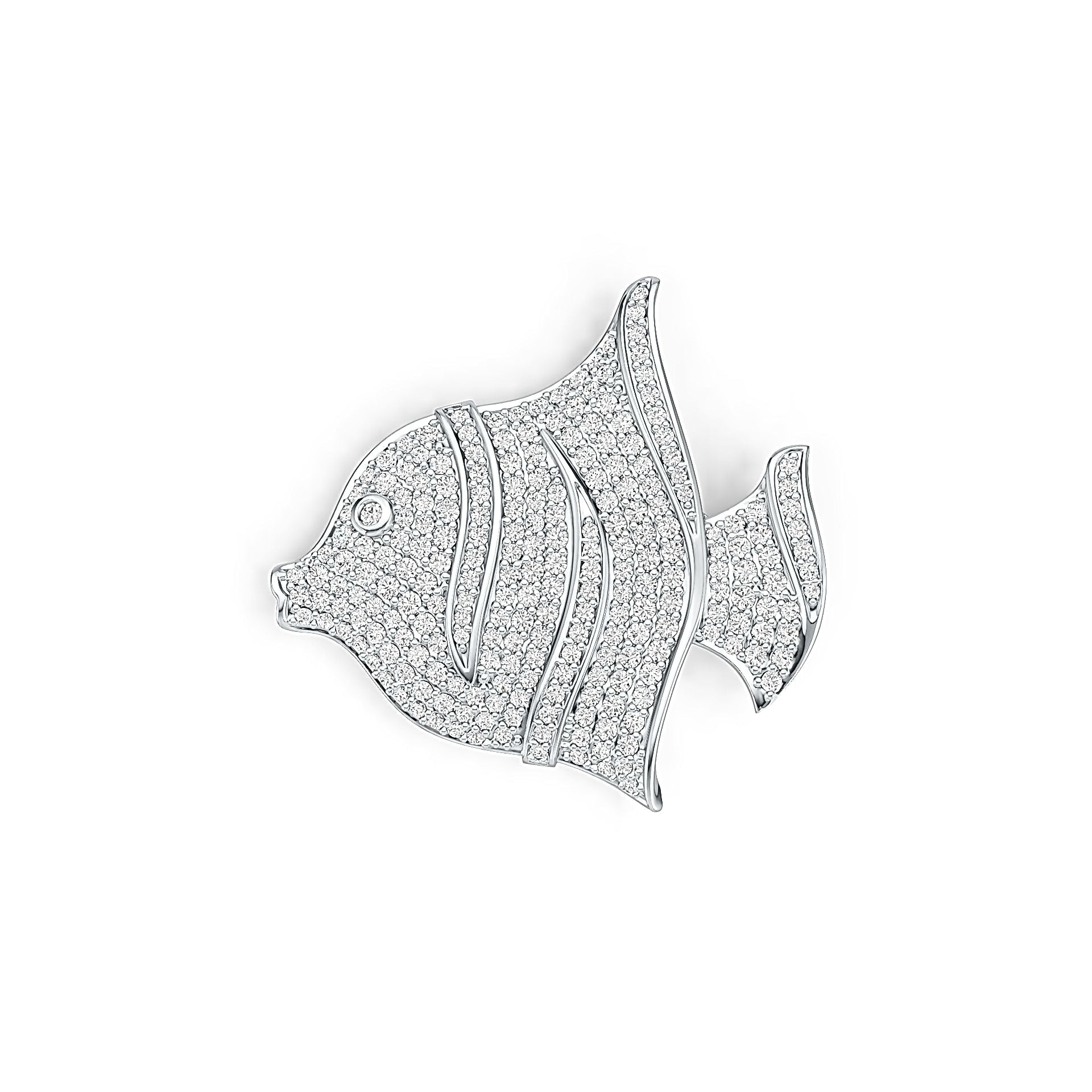 Sterling Silver Semi Mount Pendant Setting Round RD 1.7mm Fish Pendant DHJ