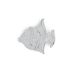 Sterling Silver Semi Mount Pendant Setting Round RD 1.7mm Fish Pendant DHJ