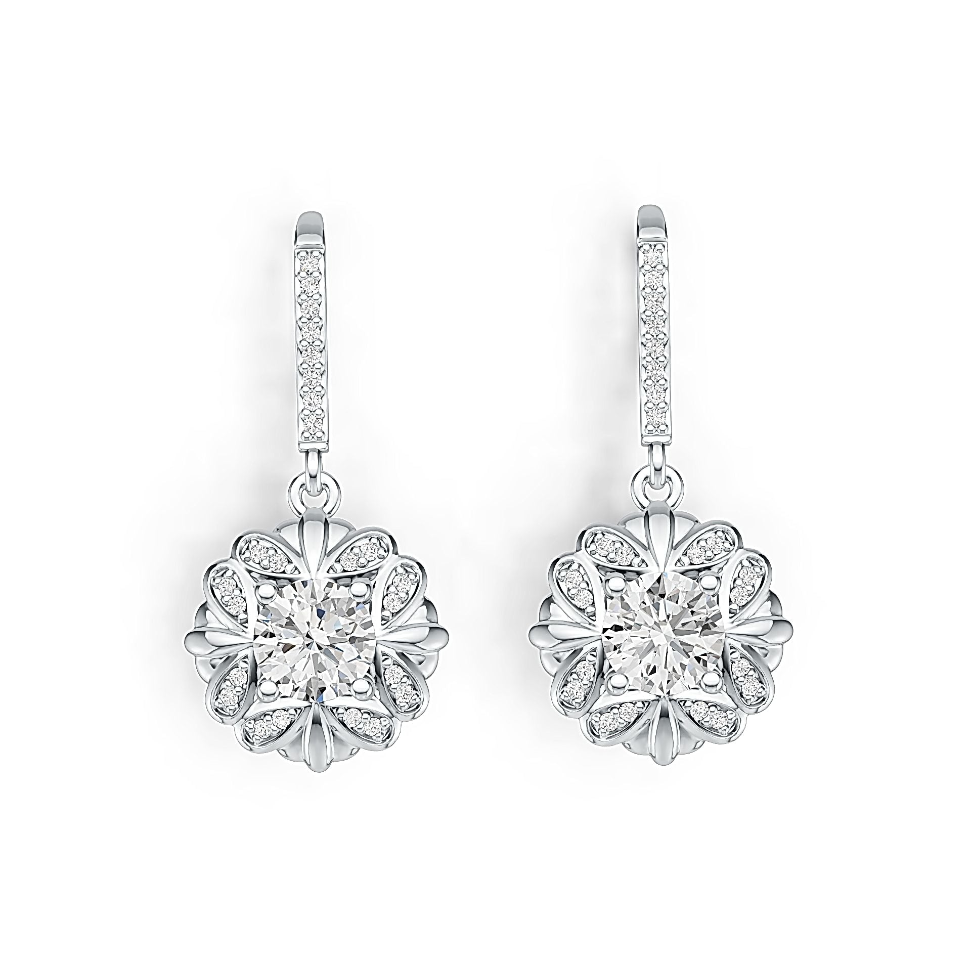 Sterling Silver Semi Mount Earrings Setting Round RD 6x6mm DHJ