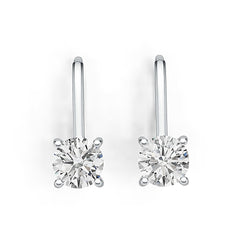 Sterling Silver Semi Mount Earrings Setting Round RD 6x6mm DHJ
