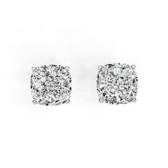 Sterling Silver Semi Mount Earrings Setting Cushion CU 8X8mm DHJ