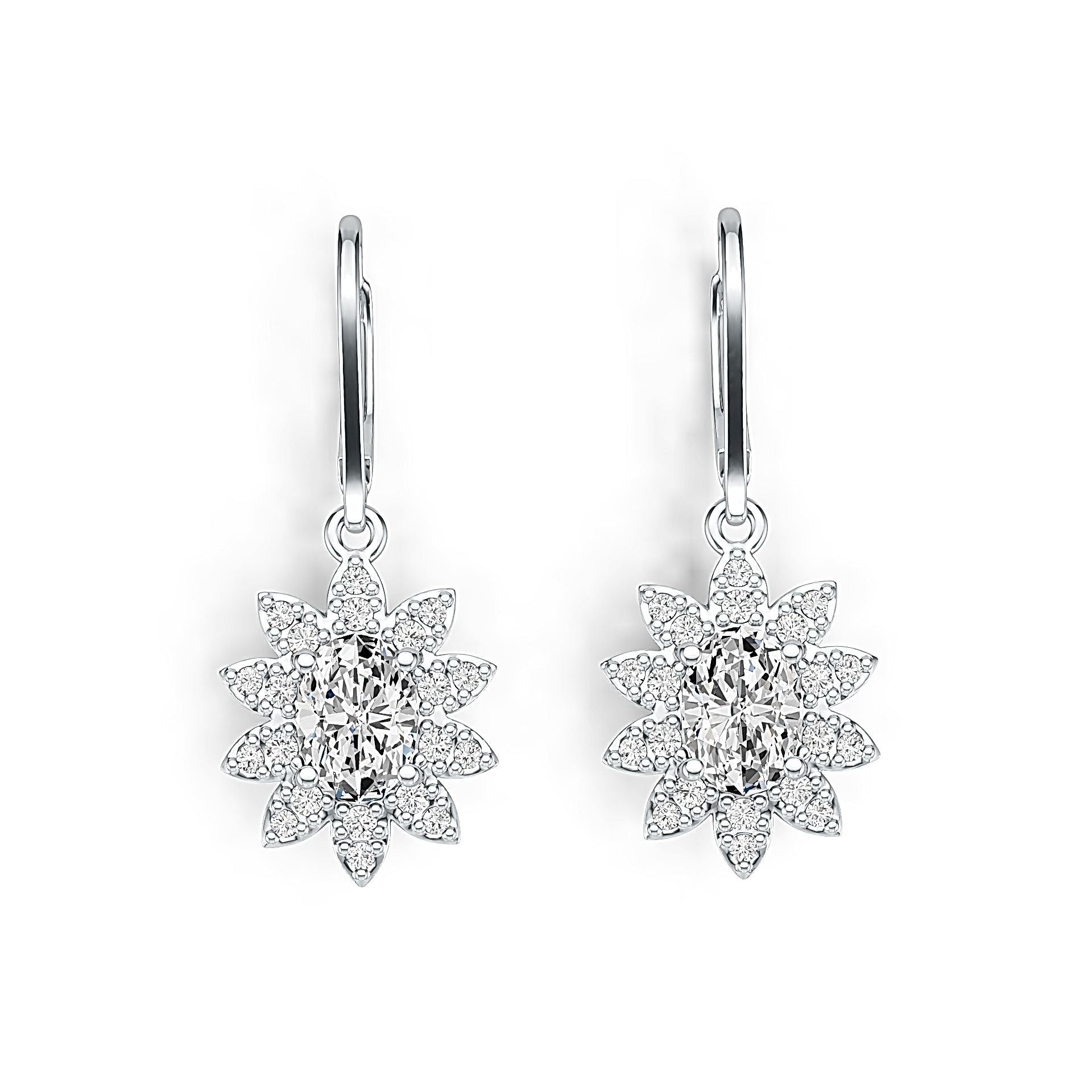 Sterling Silver Semi Mount Earrings Setting Oval OV 7x5mm DHJ