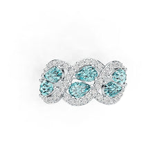 Sterling Silver Semi Mount Ring Setting Pear PE 6x4mm DHJ