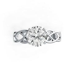 Sterling Silver Semi Mount Ring Setting Round RD 8x8mm Celtic Knot - Syzjewelry