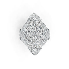 Sterling Silver Semi Mount Ring Setting Oval OV 5X4mm with White Topaz DHJ