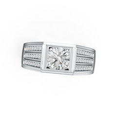 Men's 10K Gold CVD Diamond Ring Round RD 6.5X6.5MM