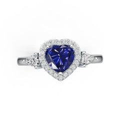 Sterling Silver Semi Mount Ring Setting Heart HT 7X7mm PE 5X3mm Halo DHJ