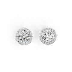 Sterling Silver Semi Mount Earrings Setting Round RD 8x8mm DHJ