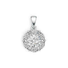 Sterling Silver Semi Mount Pendant Setting Round RD 8X8mm MQ 6X3mm DHJ