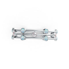 3 Pc Set 18K Gold CVD Diamond or CVD Diamond Bracelet Round RD 6x6mm Cabochon Ba