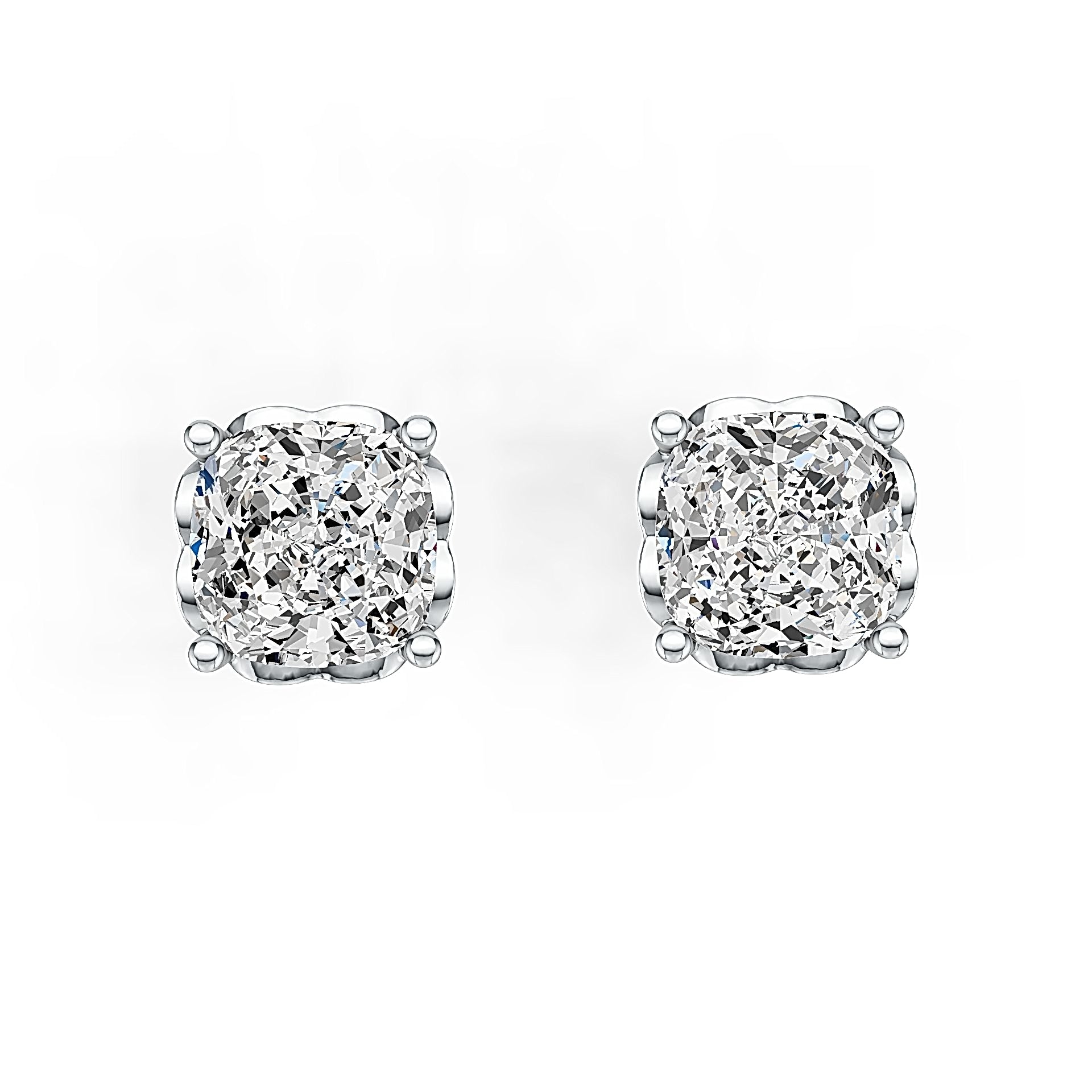 Sterling Silver Semi Mount Earrings Setting Cushion CU 7X7mm DHJ