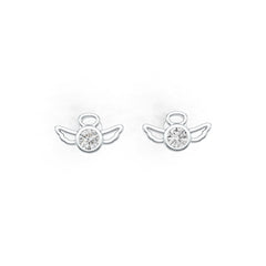 Sterling Silver Semi Mount Earrings Setting Round RD 4x4mm Angel Theme DHJ