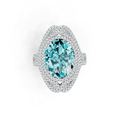 Sterling Silver Semi Mount Ring Setting Oval OV 17X12mm with White Topaz DHJ