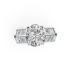 Sterling Silver Semi Mount Ring Setting Oval OV 12X10 with White Topaz - Syzjewelry
