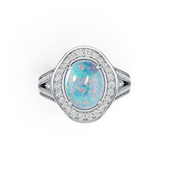Sterling Silver Semi Mount Ring Setting Cabochon Oval OV 10X8mm White Syzjewelry