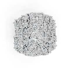 Sterling Silver Cluster Cocktail Ring with White Topaz or Moissanite DHJ