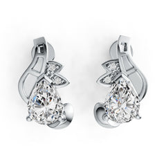 Sterling Silver Semi Mount Earrings Setting Pear PE 8x6mm DHJ