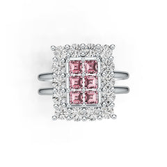 Sterling Silver Semi Mount Ring Setting Princess SQ 3X3mm DHJ