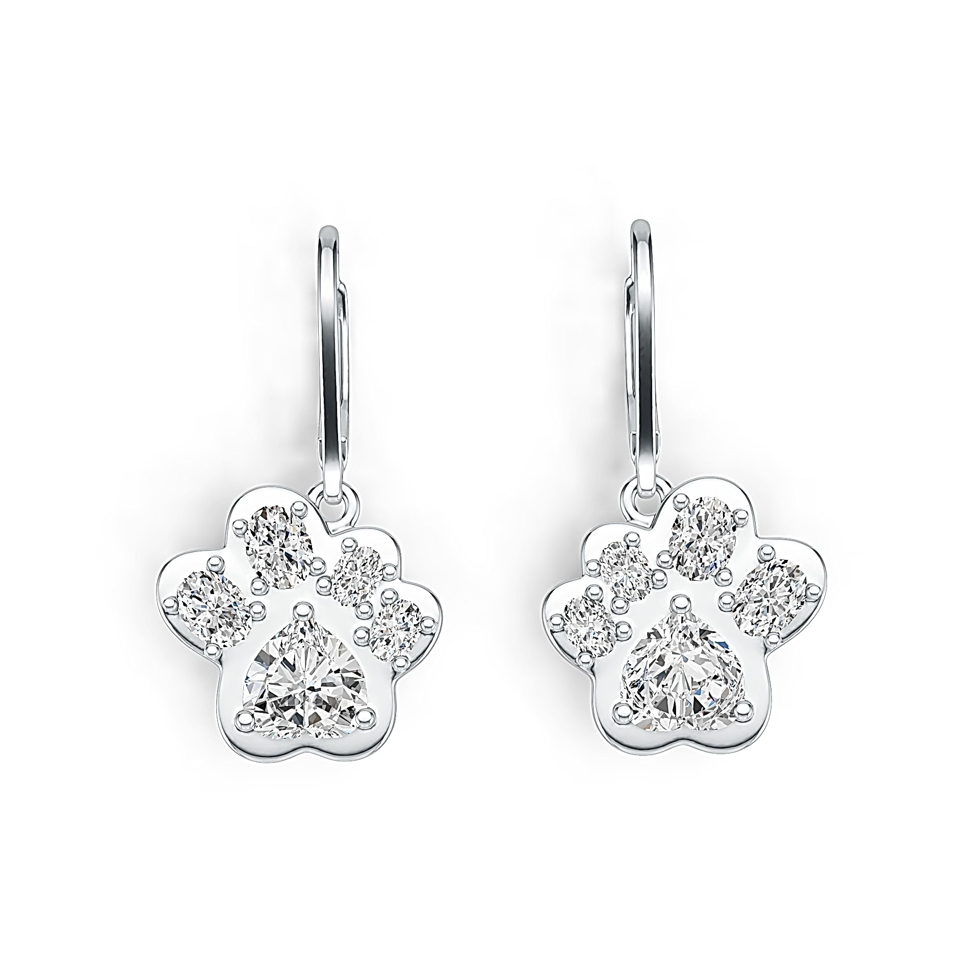 Sterling Silver Semi Mount Earrings Setting Heart HT 6X6mm OV 4X3mm OV 3X2mm DHJ