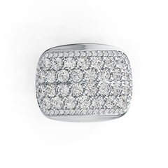 Sterling Silver Ring Multi-Row with White Topaz or Moissanite DHJ