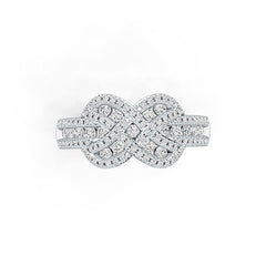 Sterling Silver Infinity Ring with White Topaz or Moissanite - Syzjewelry