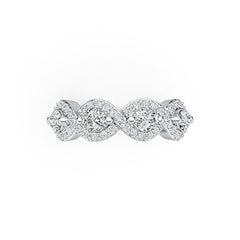 Sterling Silver Semi Mount Ring Setting Oval OV 4X3mm with White Topaz DHJ