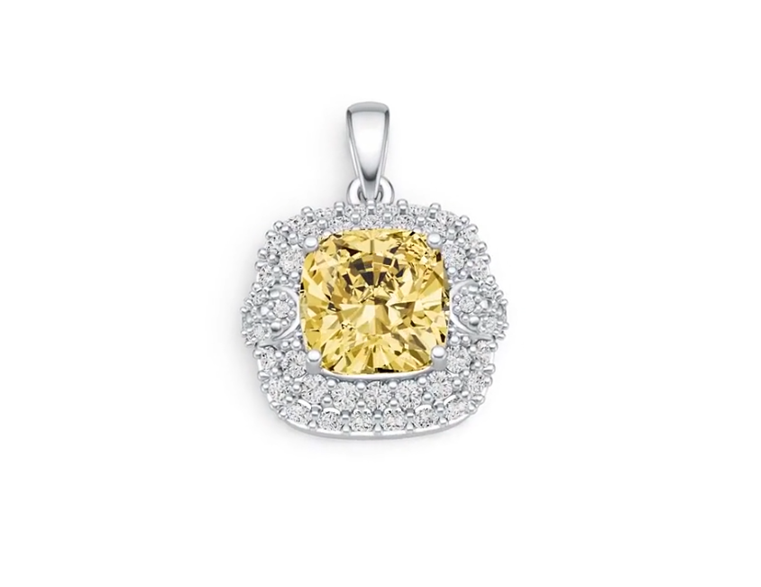 Sterling Silver Semi Mount Pendant Setting Cushion CU 10X10mm DHJ