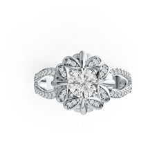 Sterling Silver Semi Mount Ring Setting Round RD 6x6mm Split Shank DHJ