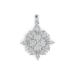 Sterling Silver Semi Mount Pendant Setting Trillion TR 6X6mm MQ 6X3mm DHJ