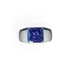 Men's Rings Sterling Silver Moissanite Ring MountingSetting Asscher  SQ 10x10mm