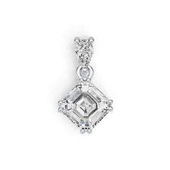 Sterling Silver Semi Mount Pendant Setting Emerald OCT 7X7mm DHJ