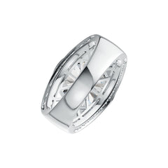 Sterling Silver Semi Mount Ring Setting Round RD 14x14mm DHJ