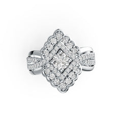 Sterling Silver Semi Mount Ring Setting Round RD 5x5mm with White Topaz - Syzjewelry
