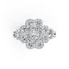 Sterling Silver Semi Mount Ring Setting Oval OV 5x3mm RD 4x4mm DHJ