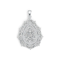 Sterling Silver Semi Mount Pendant Setting Oval OV 7X5mm with White Topaz DHJ
