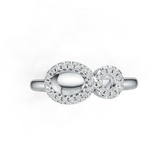 Sterling Silver Ring Toi et Moi Theme with White topaz or Moissanite DHJ