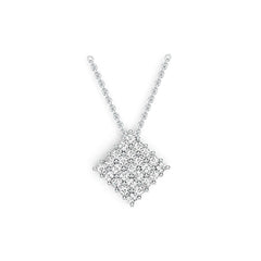 Sterling Silver Cluster Pendant with White Topaz or Moissanite Syzjewelry