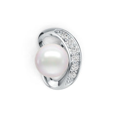 Sterling Silver Semi Mount Pendant Setting Round RD 8.5mm with White Topaz DHJ
