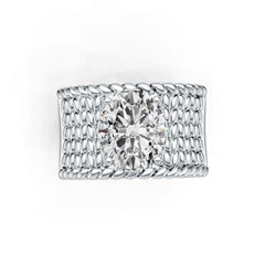 Sterling Silver Semi Mount Ring Setting Oval OV 12X10mm DHJ