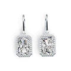 Sterling Silver Semi Mount Earrings Setting Emerald OCT 12X8mm DHJ