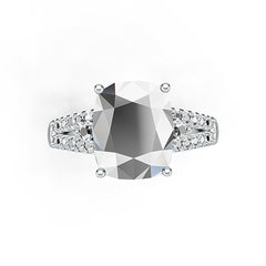 Sterling Silver Semi Mount Ring Setting Cushion CU 9x11mm Split Shank Syzjewelry