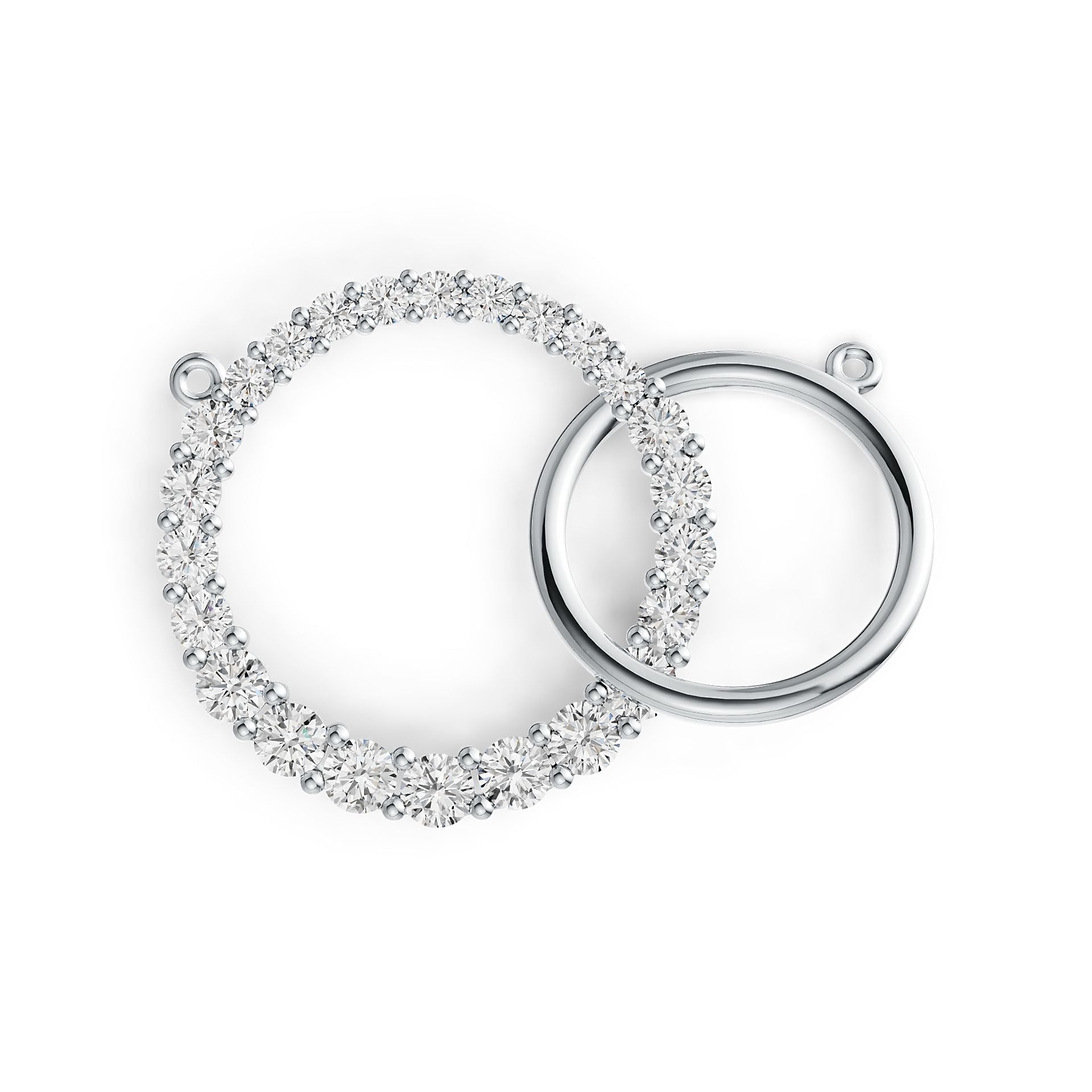 Sterling Silver Pendant Eternity Circle Theme with White Topaz or Moissanite DHJ
