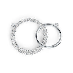 Sterling Silver Pendant Eternity Circle Theme with White Topaz or Moissanite DHJ