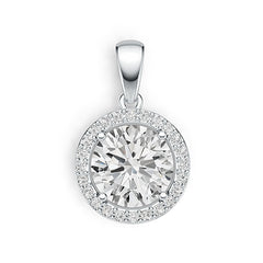 Sterling Silver Semi Mount Pendant Setting Round RD 10X10mm Halo White Topaz Syzjewelry