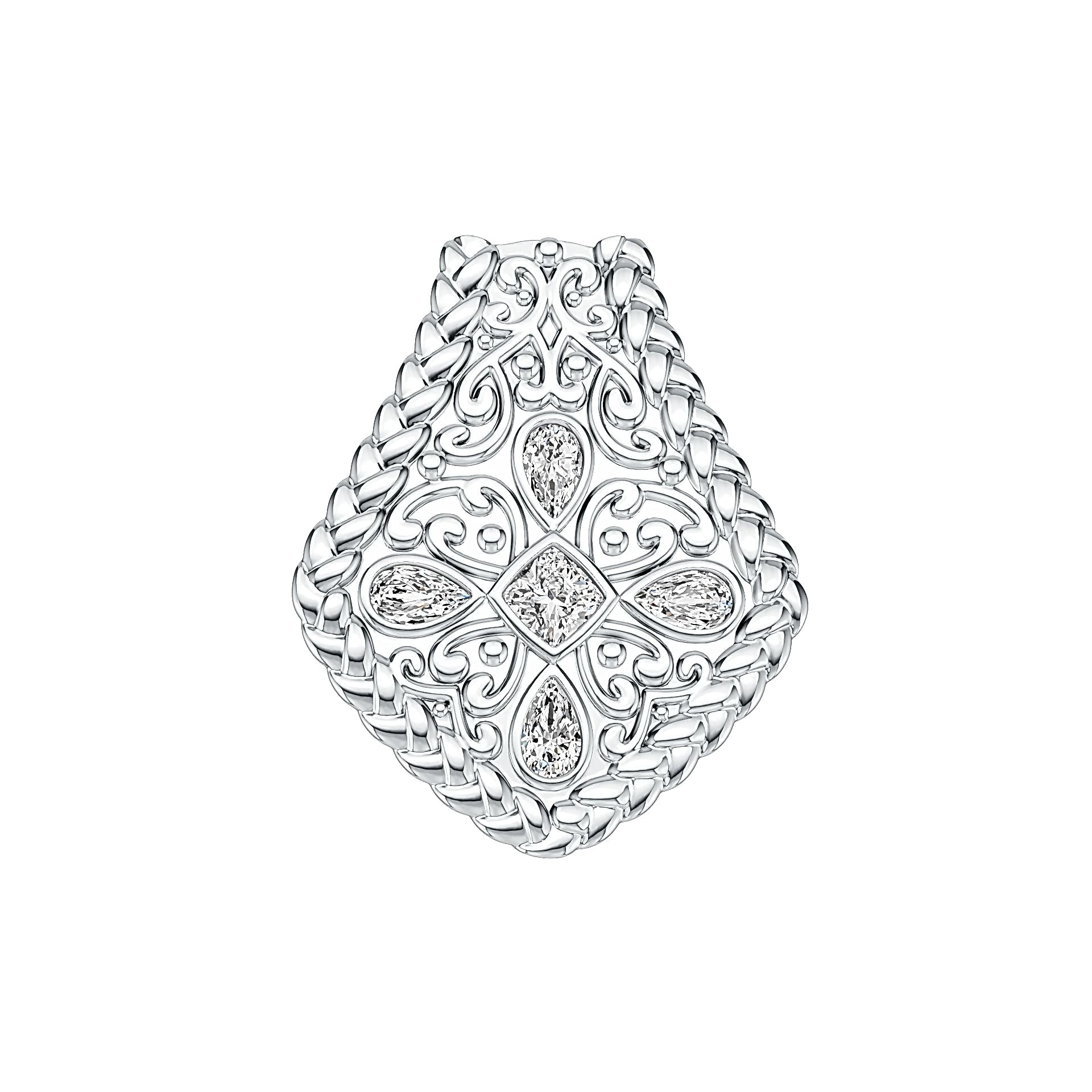 Sterling Silver Semi Mount Pendant Setting Pear PE 5X3mm CU 4X4mm DHJ