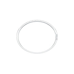 Sterling Silver Bangle Bracelet with White Topaz or Moissanite Syzjewelry